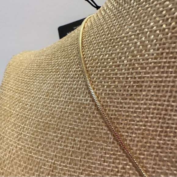 NWT Nordstrom Necklace gold w/ chain tassel on round pendant, sliding ball close - Picture 9 of 13